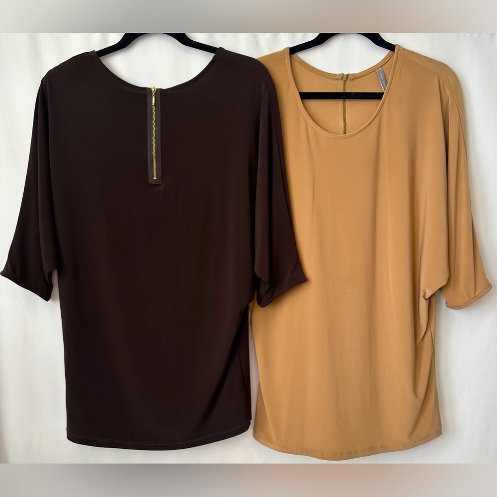(2) Last Tango Zipper Tunics, Size Medium